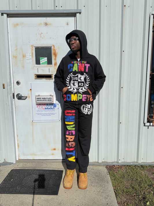 Black Multicolor "Can't Compete University" Set