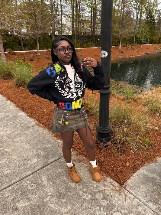 Black Multicolor "Can't Compete University" Zipup