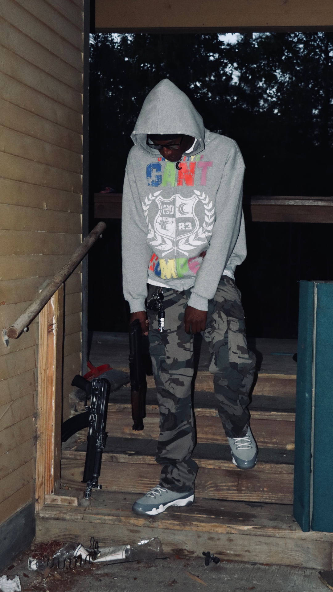 Grey Multicolor "Can't Compete University" Zipup