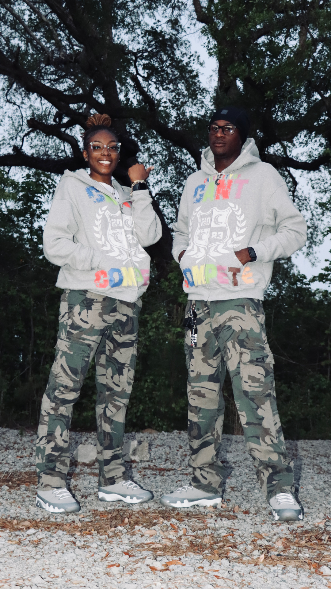 Grey Multicolor "Can't Compete University" Zipup